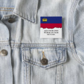 Liechtensteinse vlag vierkante button 5,1 cm (In situ)