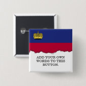 Liechtensteinse vlag vierkante button 5,1 cm (Voorkant /achterkant)
