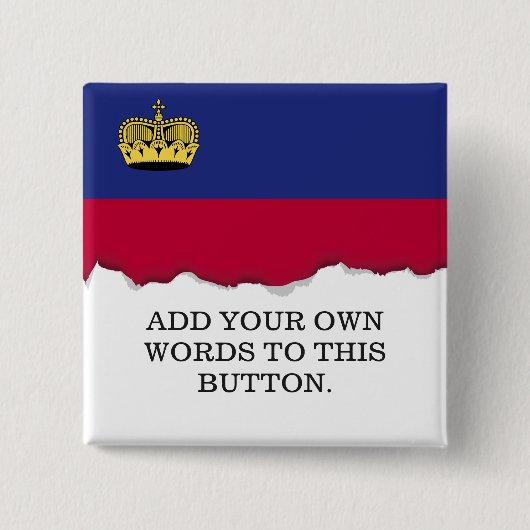 Liechtensteinse vlag vierkante button 5,1 cm (Voorkant)