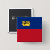 Liechtensteinse vlag vierkante button 5,1 cm (Voorkant /achterkant)