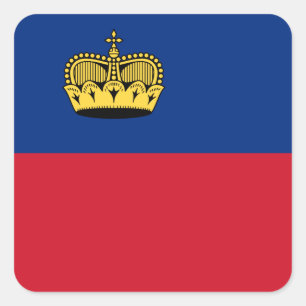 Liechtensteinse vlag vierkante sticker