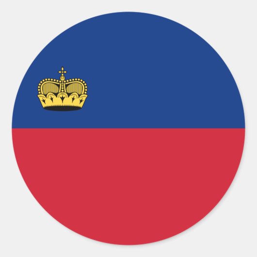 Liechtensteinse vlag, Vlag van Liechtenstein Ronde Sticker (Voorkant)