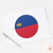 Liechtensteinse vlag, Vlag van Liechtenstein Ronde Sticker (Envelop)