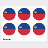 Liechtensteinse vlag, Vlag van Liechtenstein Ronde Sticker (Vel)