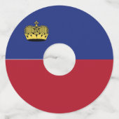 Liechtensteinse vlag wijnglaslabel (Voorkant)