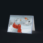 Lied me van Robin Taught Feestdagen Kaart<br><div class="desc">Kleine Robin is slechts te gelukkig om deze windhond een vrolijk lied voor het vakantie te onderwijzen</div>