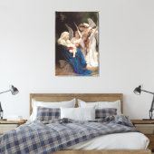 Lied van de engelen (1881) door Bouguereau Canvas Afdruk (Insitu (Slaapkamer))