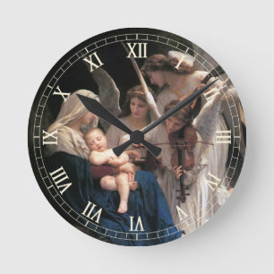 Lied van de engelen (1881) door Bouguereau Ronde Klok