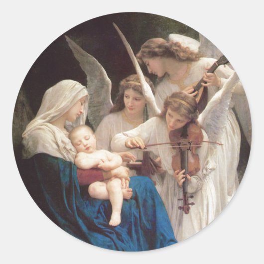 Lied van de engelen (1881) door Bouguereau Ronde Sticker (Voorkant)