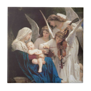 Lied van de engelen (1881) door Bouguereau Tegeltje