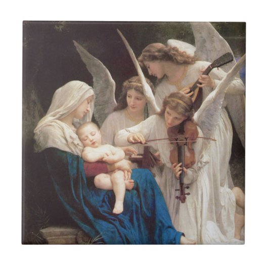 Lied van de engelen (1881) door Bouguereau Tegeltje (Voorkant)