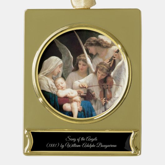 Lied van de engelen Bouguereau Verguld Banner Ornament (Voorkant)