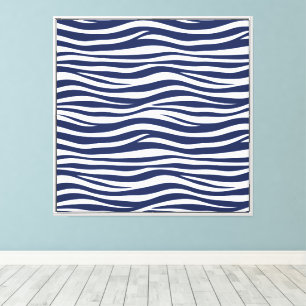 Lied van de zee Navy Blauwe Zeevaartstromen Canvas Afdruk