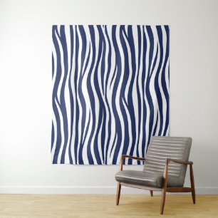 Lied van de zee Navy Blauwe Zeevaartstromen Wandkleed