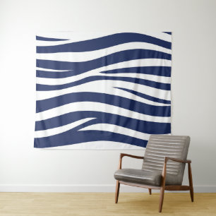 Lied van de zee Navy Blauwe Zeevaartstromen Wandkleed