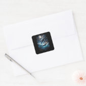 Lied van het kosmische getij vierkante sticker (Envelop)