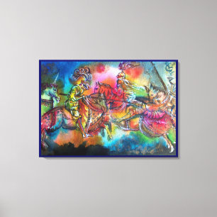 LIED VAN ROLAND/ STEKENGEVECHT VAN RIDDERS IN TOER CANVAS AFDRUK