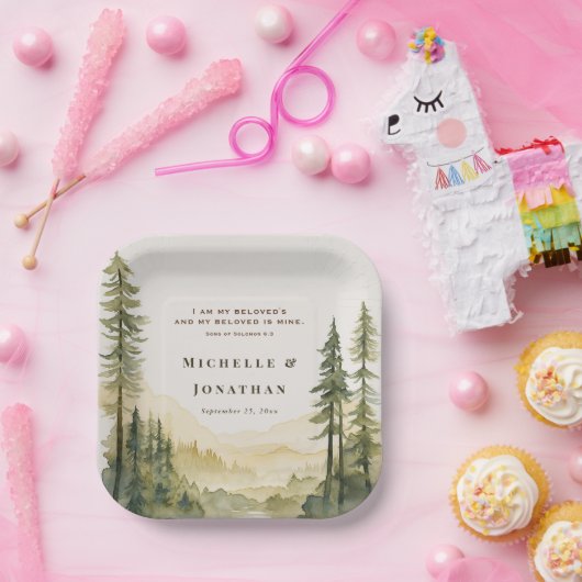 Lied van Salomo Ik ben mijn geliefde's bijbel brui Papieren Bordje (Feest)