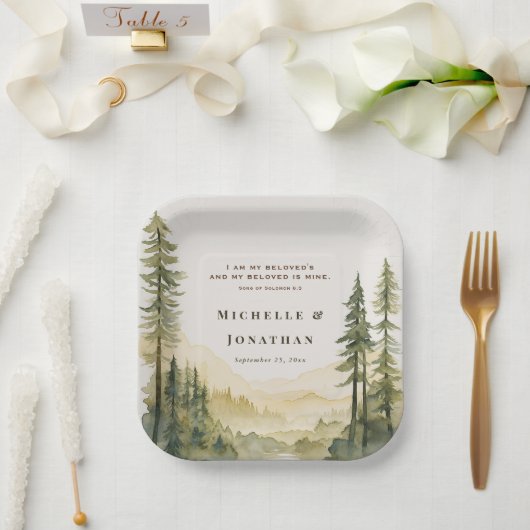 Lied van Salomo Ik ben mijn geliefde's bijbel brui Papieren Bordje (Huwelijk)