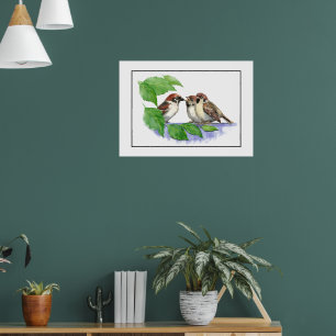 Liedje van de Mus, Vogel, Tuin, Dier Natuur Poster