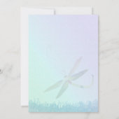 Liedje van Dragonfly Whimsical Blue Wedding Kaart (Achterkant)