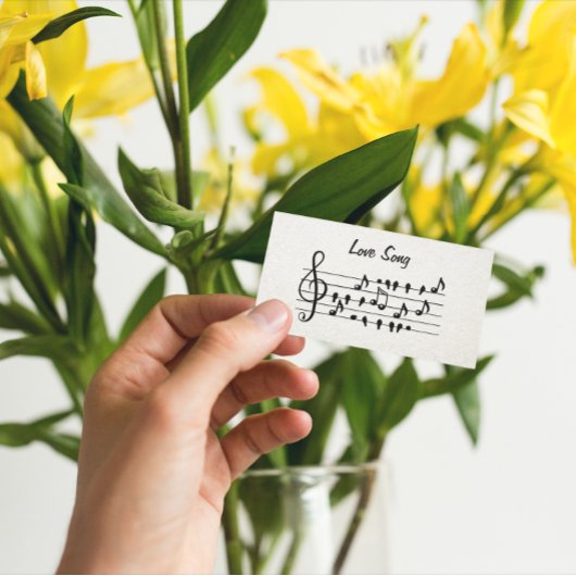 Liedje van liefde, vogels tussen noten aanpasbaar  informatiekaartje