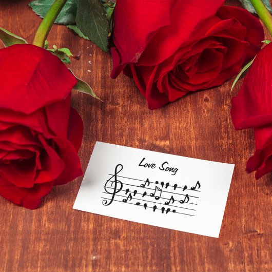 Liedje van liefde, vogels tussen noten aanpasbaar  informatiekaartje