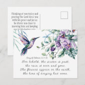 Liedje van Salomo 2:11-12 Kolibrie Bloemen Bijbel Briefkaart (Voorkant / Achterkant)