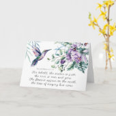 Liedje van Salomo 2:11-12 Kolibrie Bloemen Bijbel Kaart (Gele Bloem)