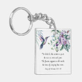 Liedje van Salomo 2:11-12 Kolibrie Bloemen Bijbel Sleutelhanger (Voorkant Links)