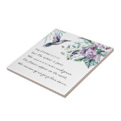 Liedje van Salomo 2:11-12 Kolibrie Bloemen Bijbel Tegeltje (Zijkant)