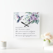 Liedje van Salomo 2:11-12 Kolibrie Bloemen Bijbel Vierkante Klok (Huis)