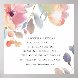 Liedje van Salomo 2:12 Bloemen verschijnen bijbel  Poster