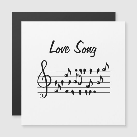 Liedje, vogels zittend tussen muzieknoten (Voorkant / Achterkant)