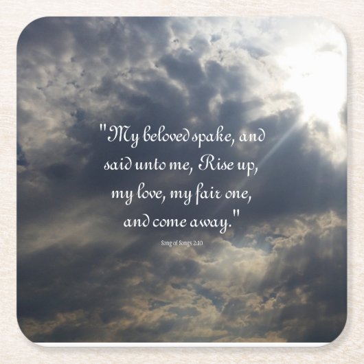 Liedjes 2:10 Vierkant Papier Onderzetter (Voorkant)