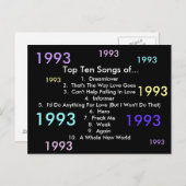 liedjes van 1993 briefkaart (Voorkant / Achterkant)