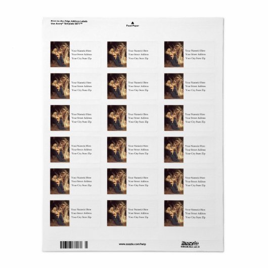 Liedjes van Christmas Angels adreslabel Etiket (Full Sheet)