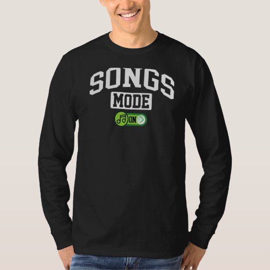Liedjesmodus op muziek van zangers t-shirt (Voorkant)