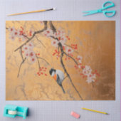 Liedvogel op kersenbloesems tissuepapier (Craft)