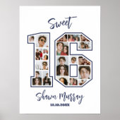 Lief 16 16e Verjaardagsfeestje Aangepaste Fotocoll Poster (Voorkant)