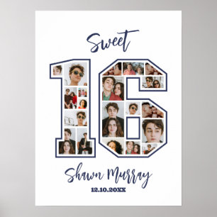 Lief 16 16e Verjaardagsfeestje Aangepaste Fotocoll Poster