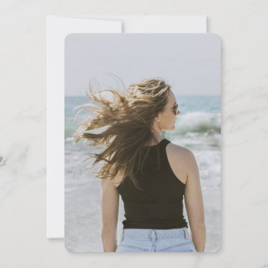 Lief 16 Chic Modern Script 2 Foto Verjaardagsfeest Kaart (Achterkant)