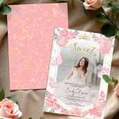 Lief 16 foto uitnodiging vlinder roze bloemen