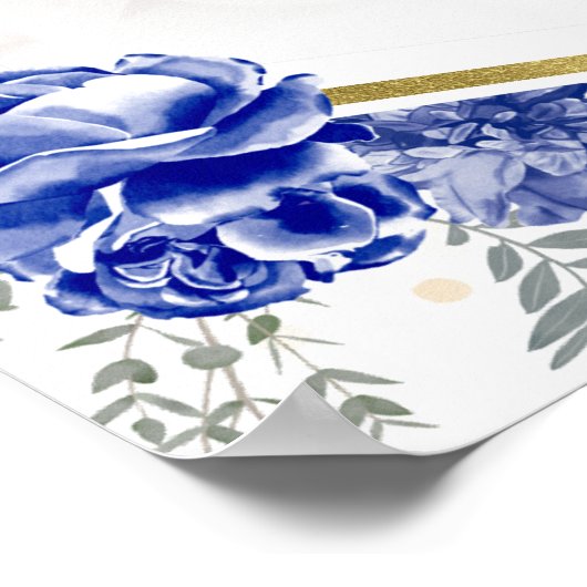 Lief 16 foto Welkomstbord Butterfly Royal Blue Poster (Hoek)