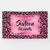 Lief 16 Gelukkige Verjaardag Luipaard Custom Spandoek (Horizontaal)