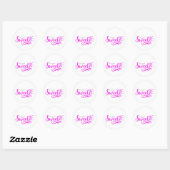 Lief 16 Heet Roze & Wit Verjaardagsfeestje Ronde Sticker (Vel)