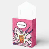 Lief 16 Leuk Meisje Roze Stripboek Moderne Verjaar Bedankdoosjes (Geopend)