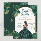 Lief 16 Meisje Bloemen Verjaardagsfeestje Emerald Kaart (Voorkant / Achterkant)