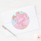 Lief 16 meisje verjaardag dank u cirkel sticker. ronde sticker (Envelop)