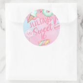 Lief 16 meisje verjaardag dank u cirkel sticker. ronde sticker (Tas)